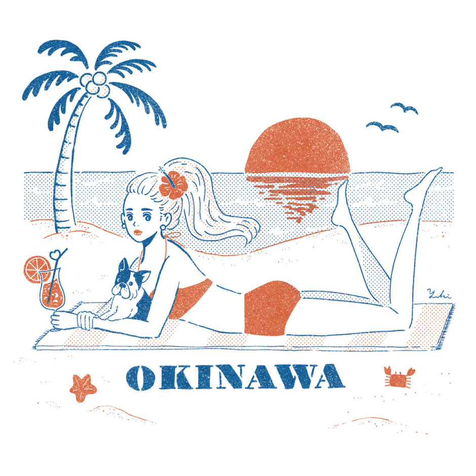 イラストレーター トモマツユキ シンプルイラスト 沖縄 旅行 旅