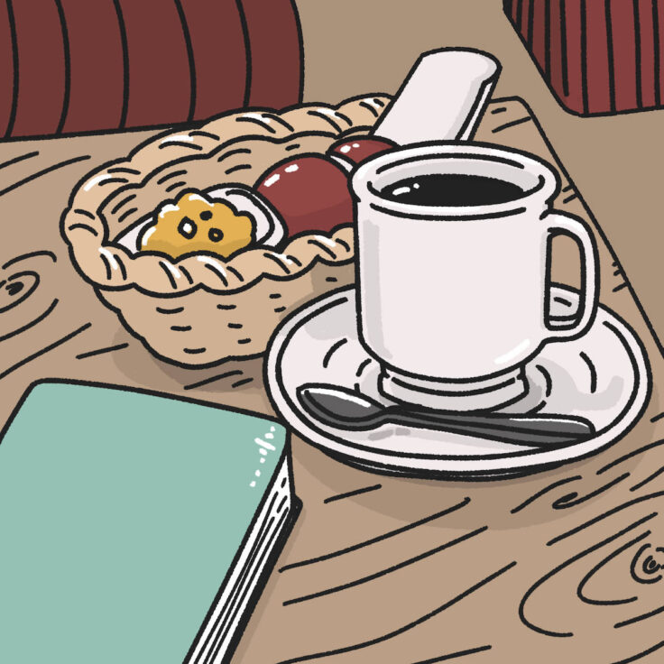 イラストレーター トモマツユキ シンプルイラスト 喫茶店 食べ物 カフェ