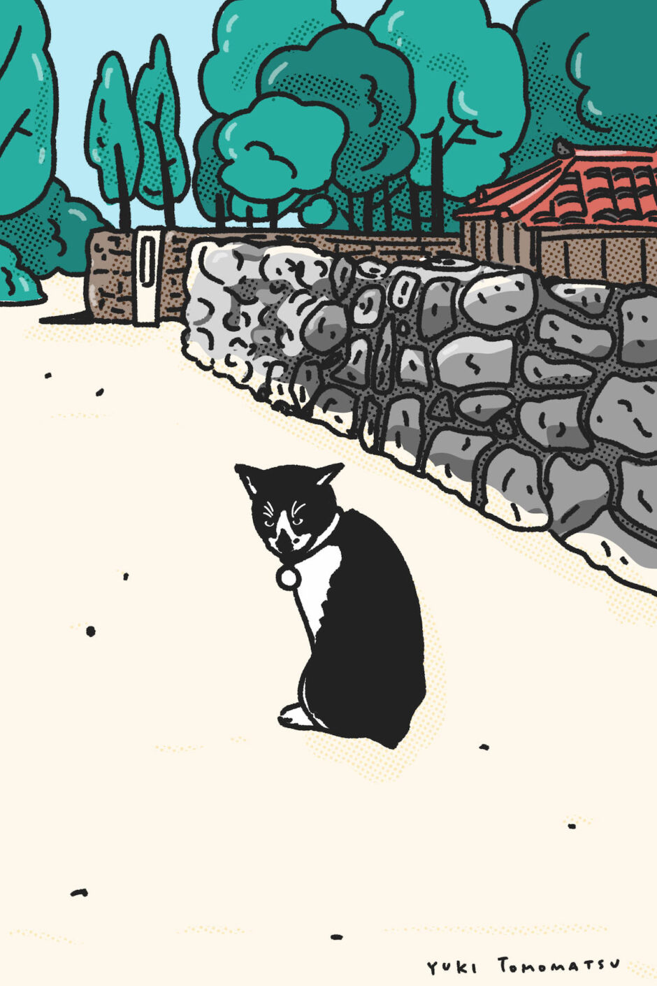 イラストレーター トモマツユキ シンプルイラスト 旅行イラスト 旅イラスト 竹富島 猫