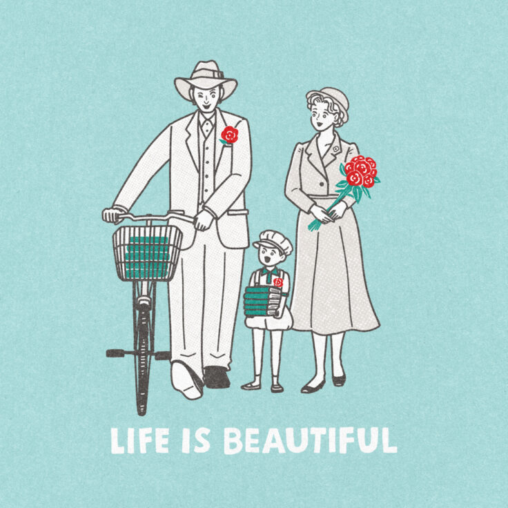 映画「ライフ・イズ・ビューティフル」イラスト｜トモマツユキ｜WORKS
