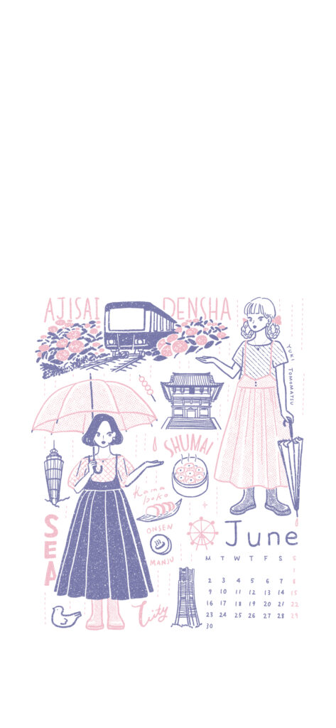 イラストレーター トモマツユキ シンプル イラスト 線画 待受 旅ガール 神奈川 旅イラスト