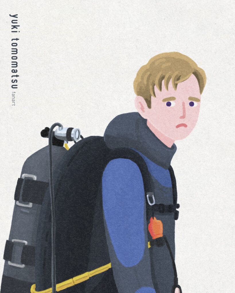 映画「クジラに落ちた男」|イラストレーター トモマツユキ|映画イラスト