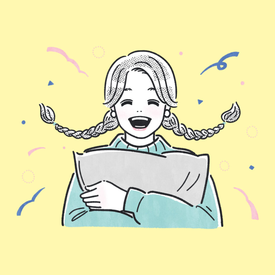 J:COM公式Instagram投稿用イラスト「笑って気分爽快！気付くとニコニコ笑ってるコメディ映画」特集｜トモマツユキ｜WORKS