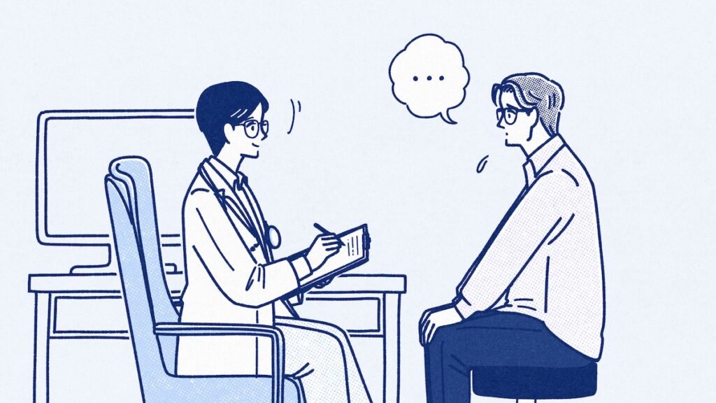 健康美塾「男性更年期障害って何？症状と治療法とは？」イラスト｜トモマツユキ｜WORKS