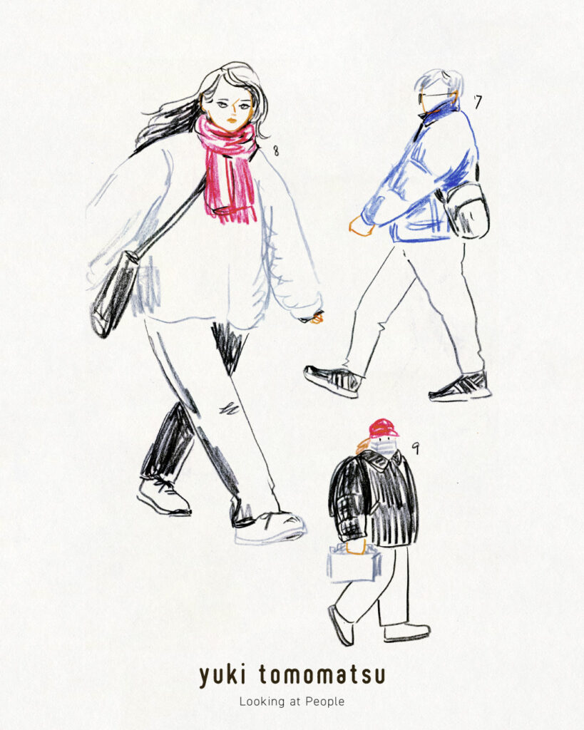 イラストレーター トモマツユキ｜Looking at People｜アナログイラスト