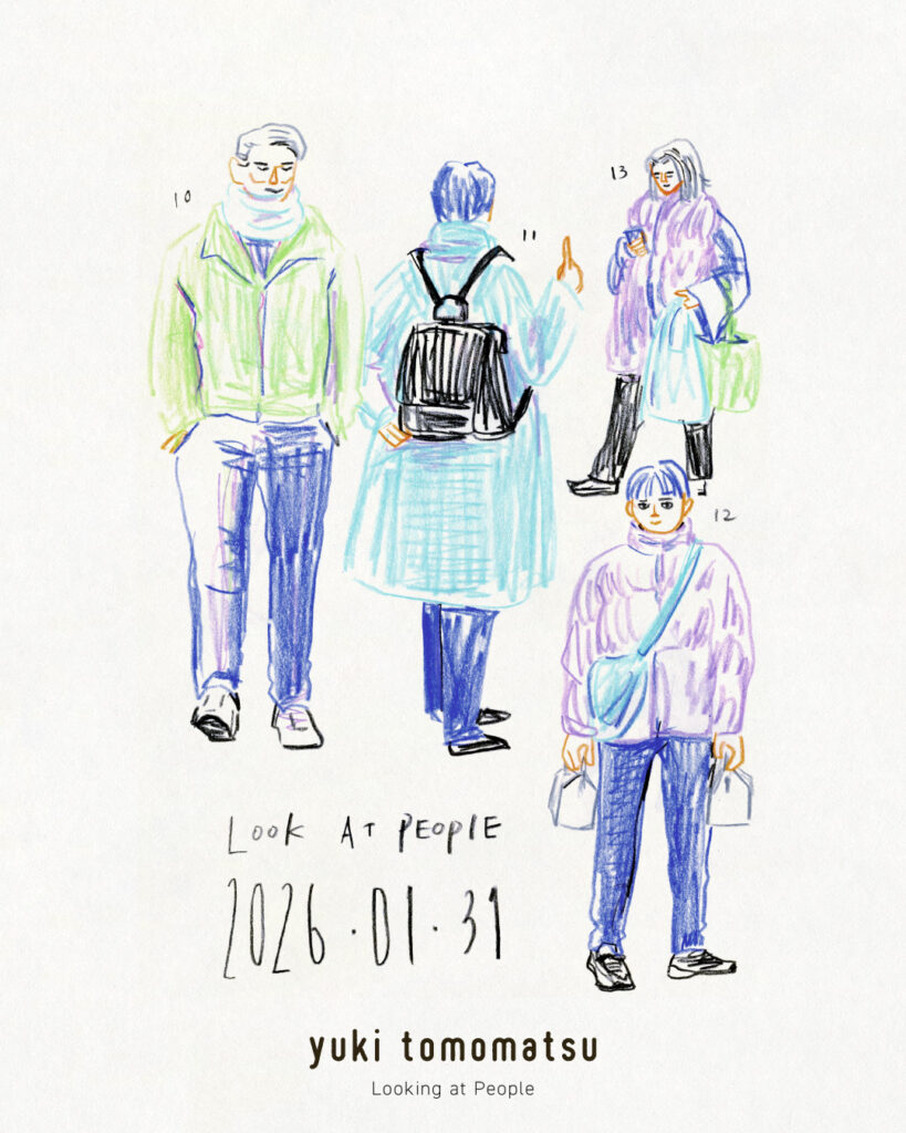イラストレーター トモマツユキ｜Looking at People｜アナログイラスト