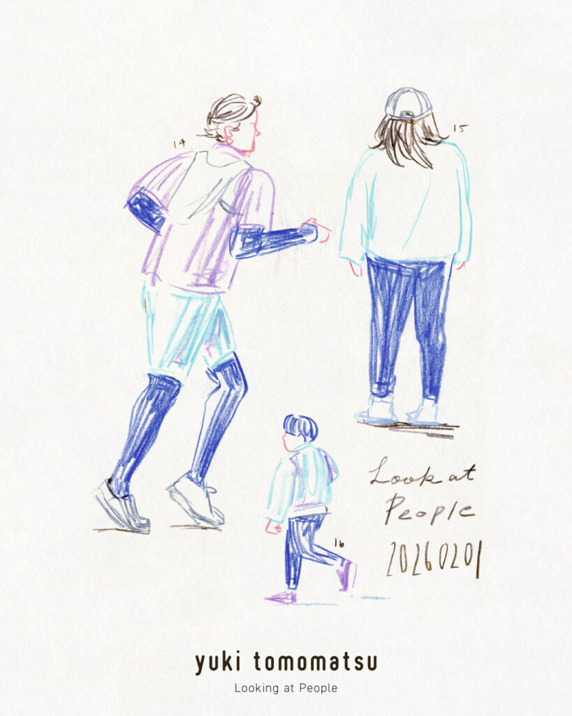 イラストレーター トモマツユキ｜Looking at People｜アナログイラスト