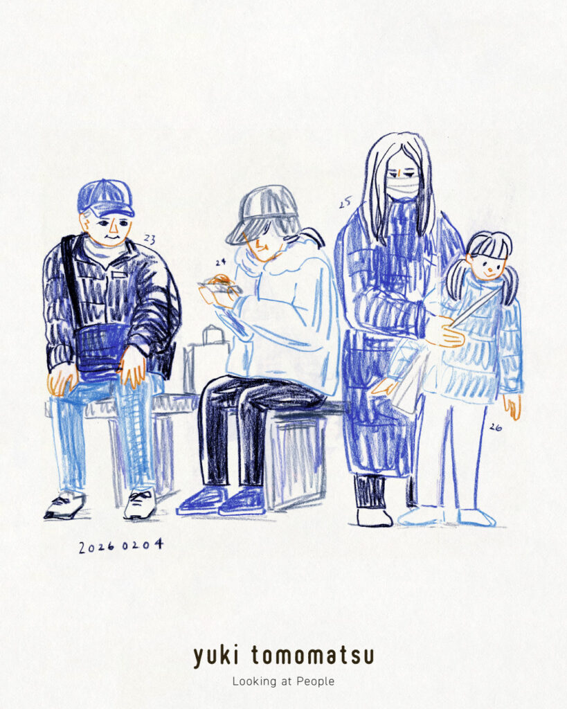 イラストレーター トモマツユキ｜Looking at People｜アナログイラスト