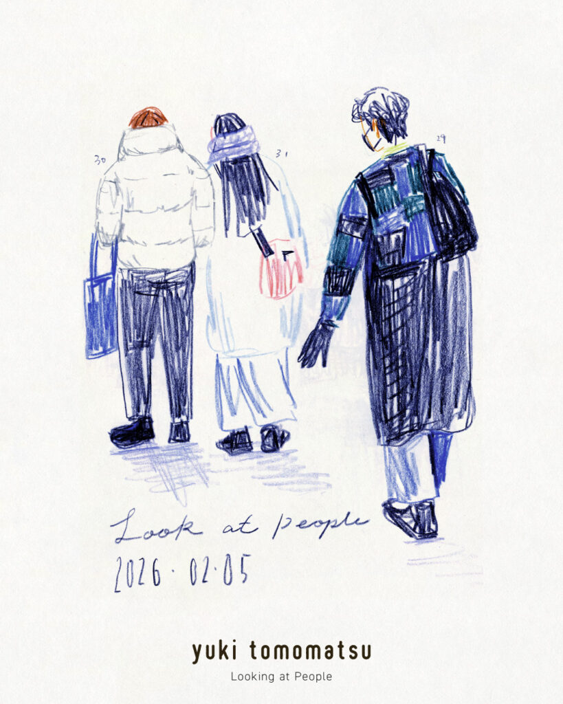 イラストレーター トモマツユキ｜Looking at People｜アナログイラスト