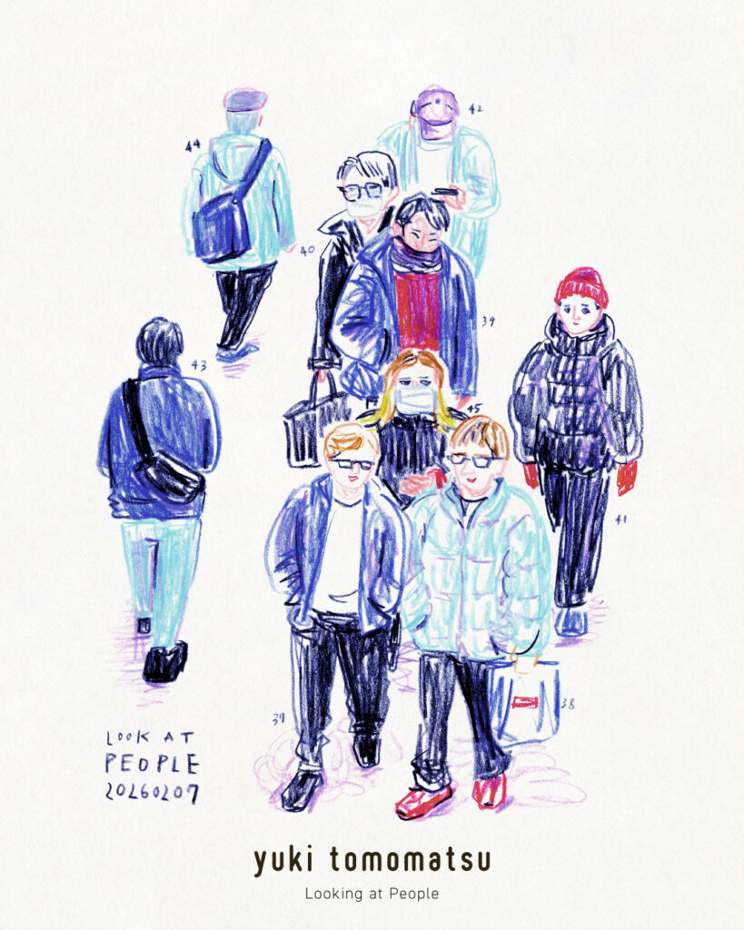 イラストレーター トモマツユキ｜Looking at People｜アナログイラスト