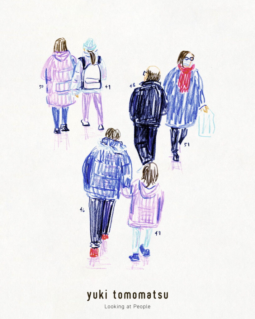 イラストレーター トモマツユキ｜Looking at People｜アナログイラスト