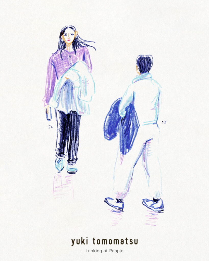 イラストレーター トモマツユキ｜Looking at People｜アナログイラスト