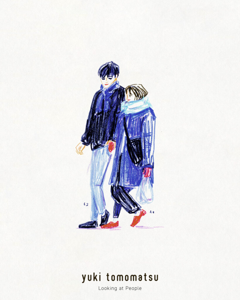 イラストレーター トモマツユキ｜Looking at People｜アナログイラスト