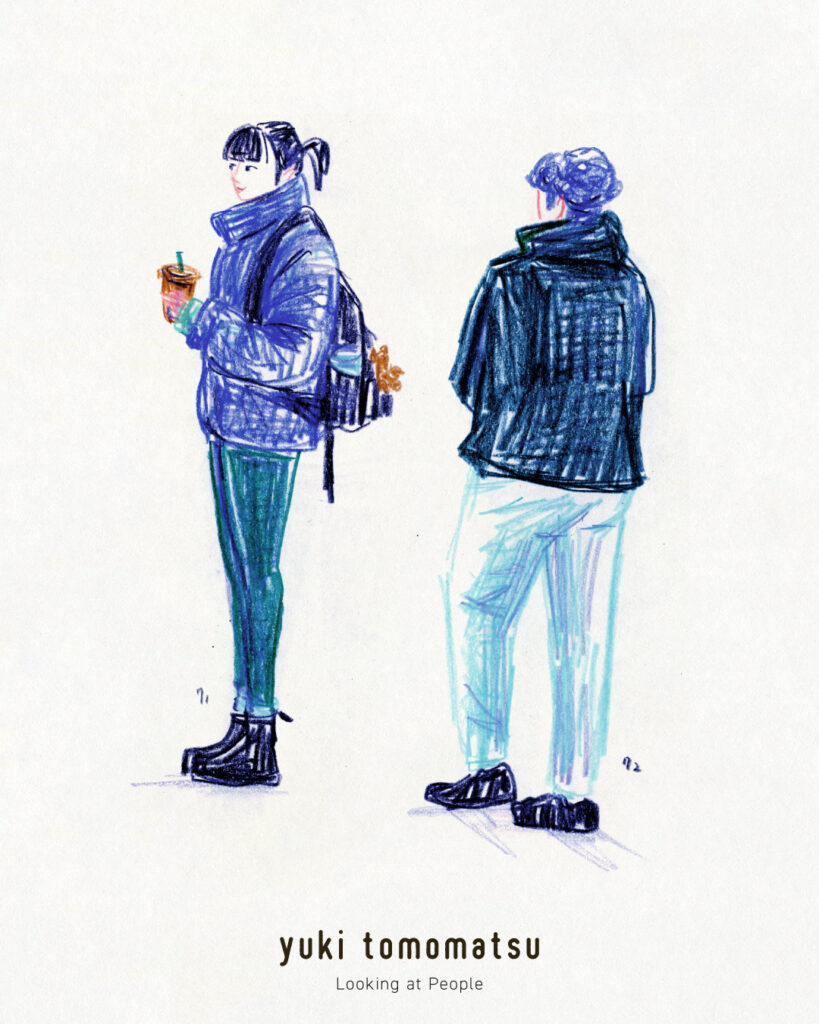 イラストレーター トモマツユキ｜Looking at People｜アナログイラスト