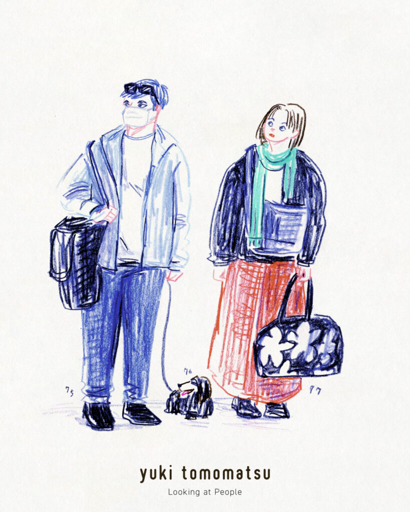 イラストレーター トモマツユキ｜Looking at People｜アナログイラスト