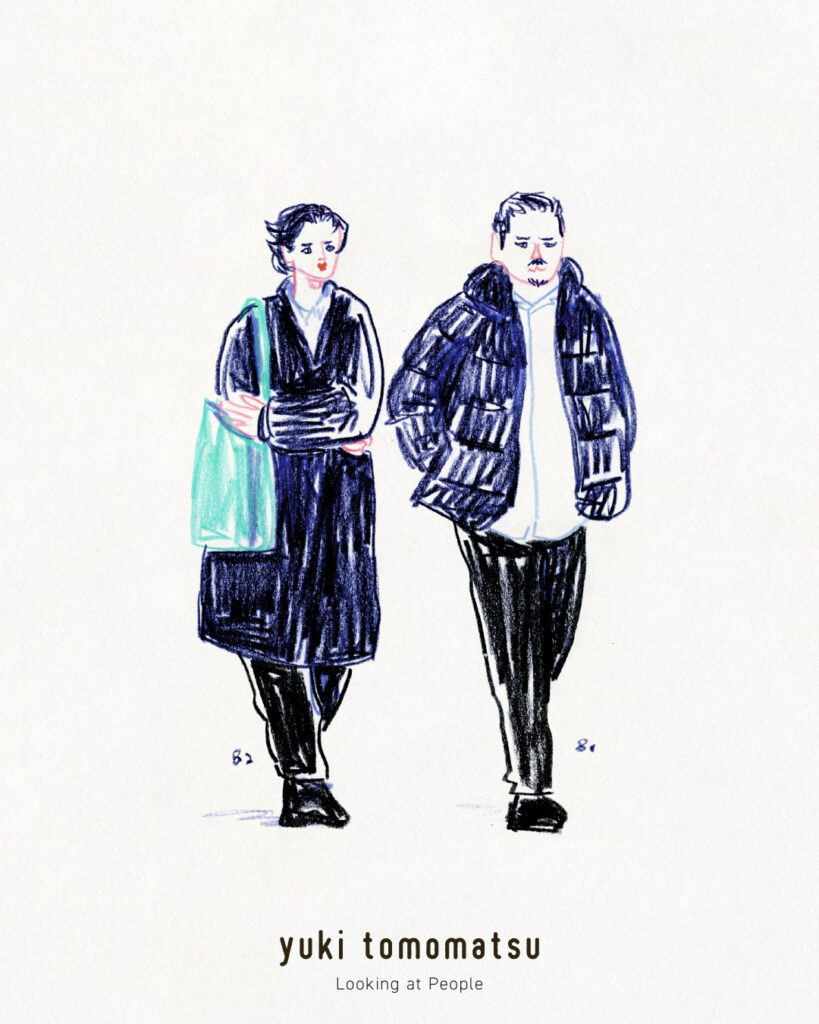 イラストレーター トモマツユキ｜Looking at People｜アナログイラスト