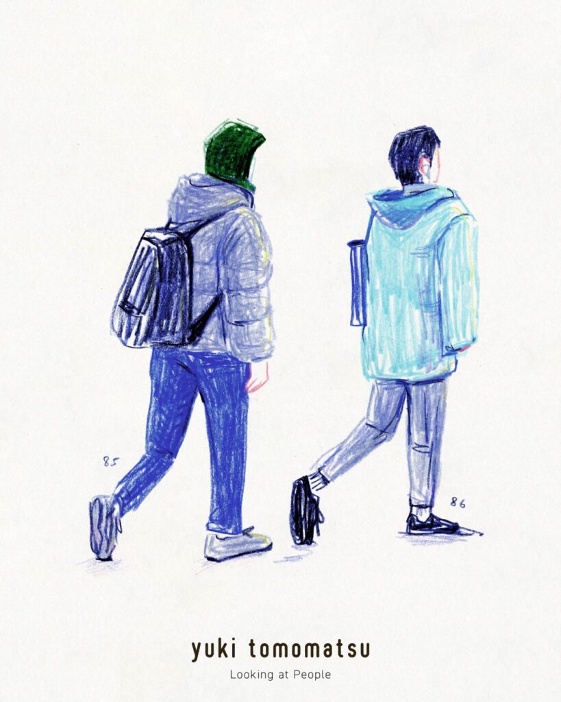 イラストレーター トモマツユキ｜Looking at People｜アナログイラスト