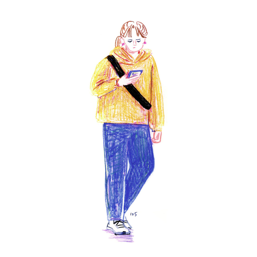 イラストレーター トモマツユキ｜Looking at People｜アナログイラスト