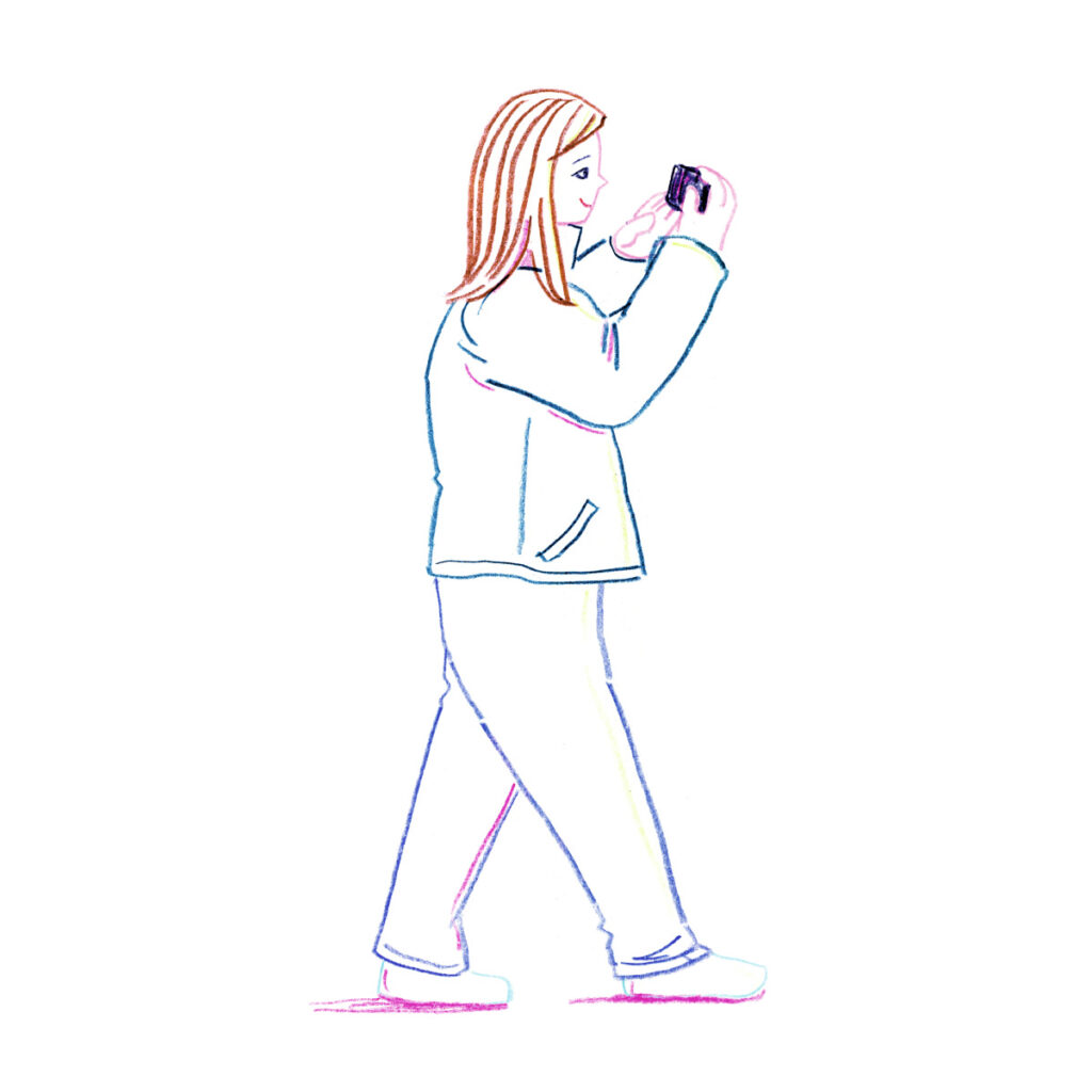 イラストレーター トモマツユキ｜Looking at People｜アナログイラスト