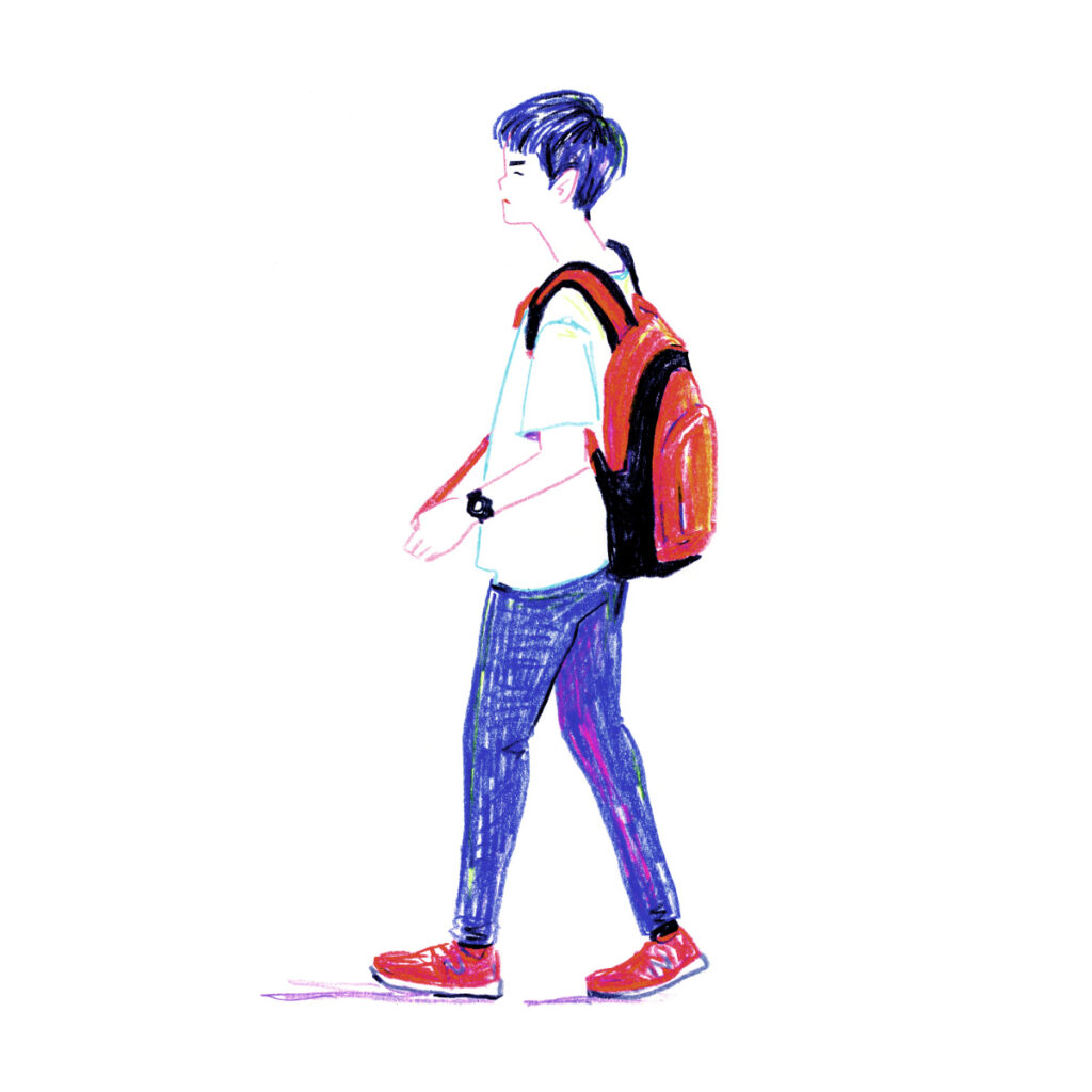 イラストレーター トモマツユキ｜Looking at People｜アナログイラスト