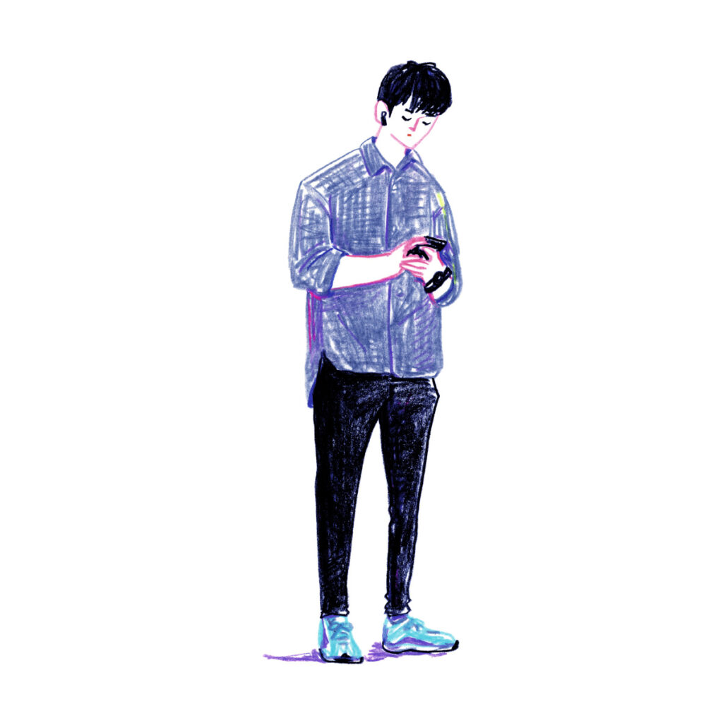 イラストレーター トモマツユキ｜Looking at People｜アナログイラスト