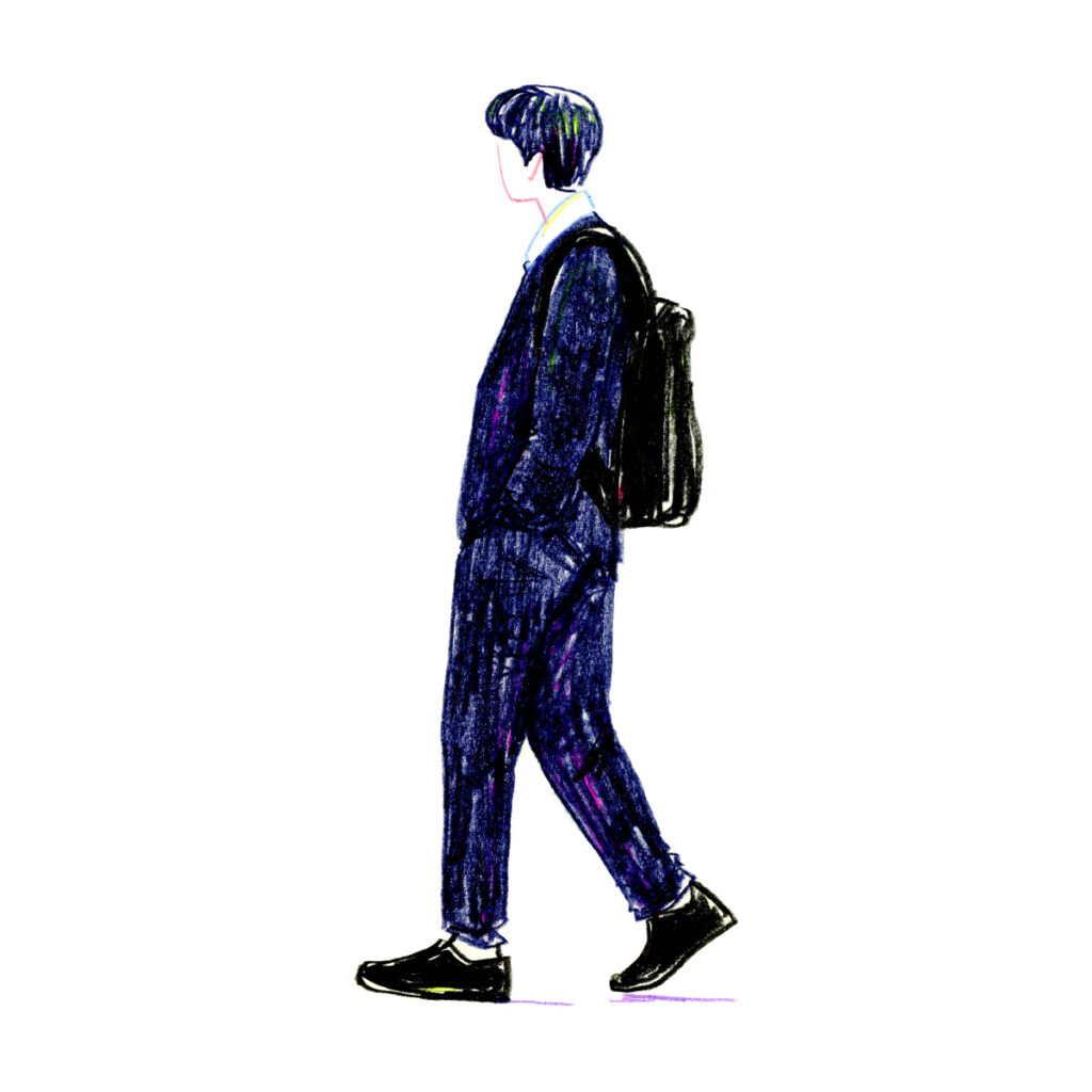 イラストレーター トモマツユキ｜Looking at People｜アナログイラスト