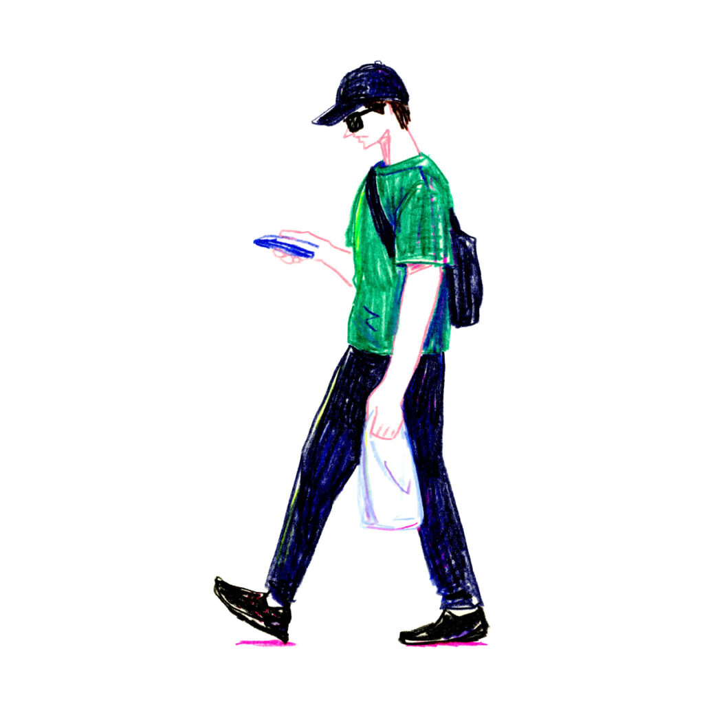 イラストレーター トモマツユキ｜Looking at People｜アナログイラスト