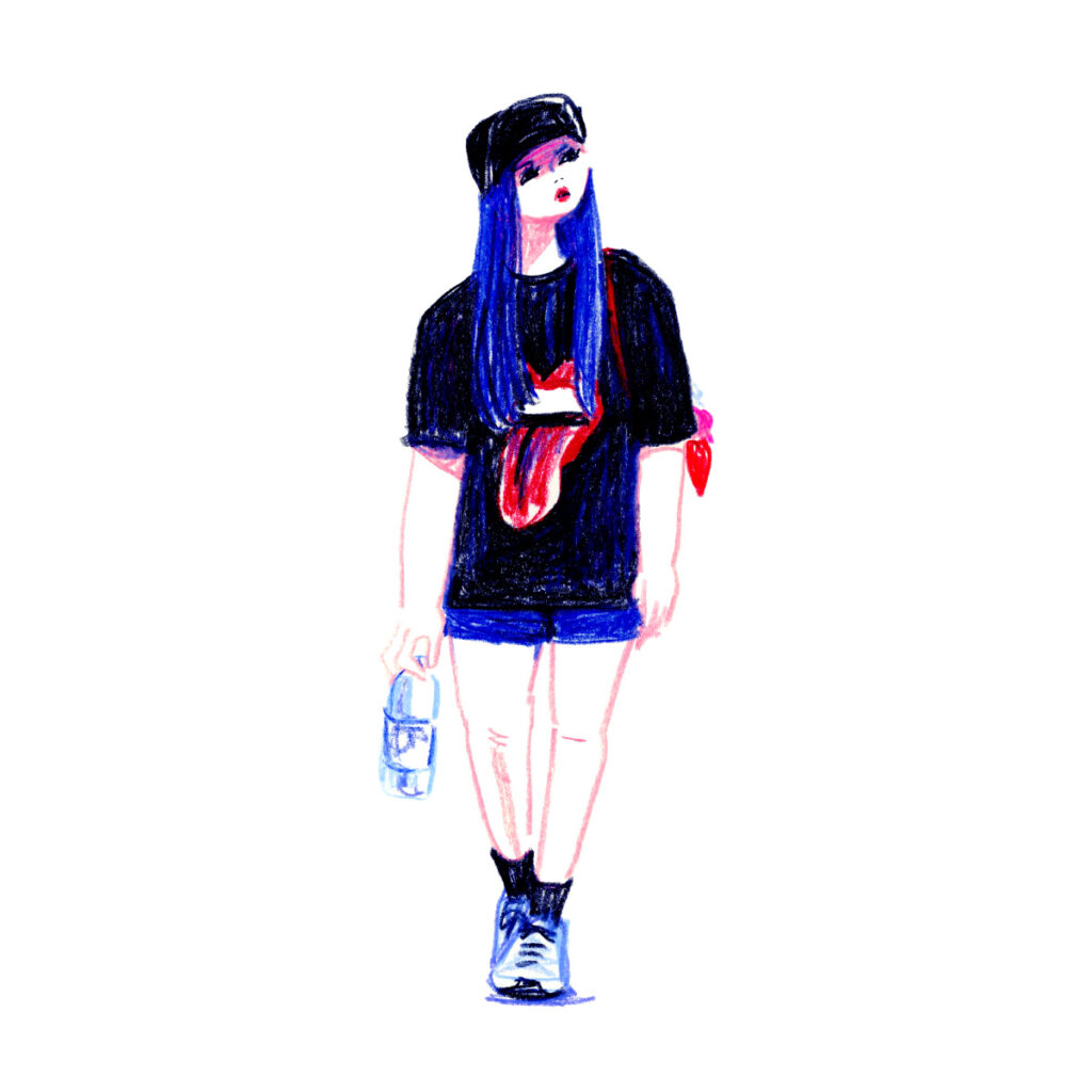 イラストレーター トモマツユキ｜Looking at People｜アナログイラスト