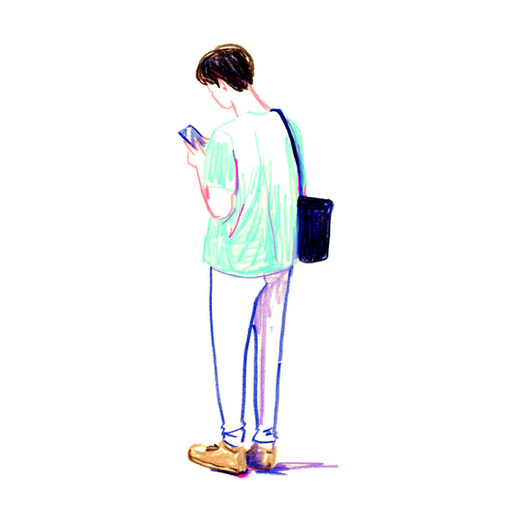 イラストレーター トモマツユキ｜Looking at People｜アナログイラスト