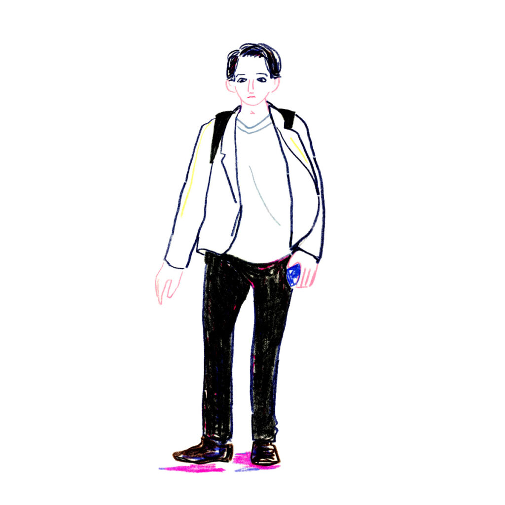 イラストレーター トモマツユキ｜Looking at People｜アナログイラスト