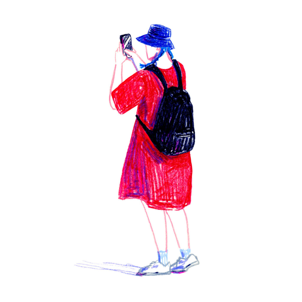 イラストレーター トモマツユキ｜Looking at People｜アナログイラスト
