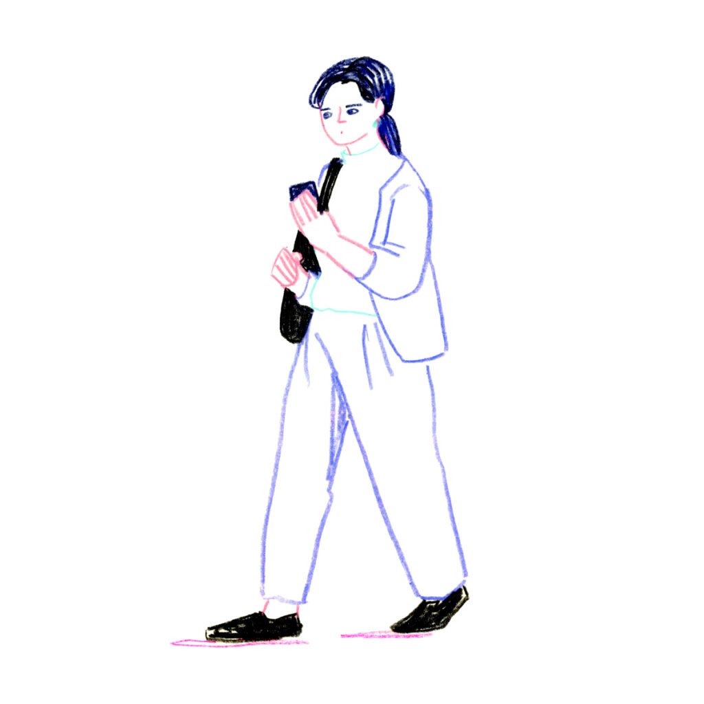 イラストレーター トモマツユキ｜Looking at People｜アナログイラスト