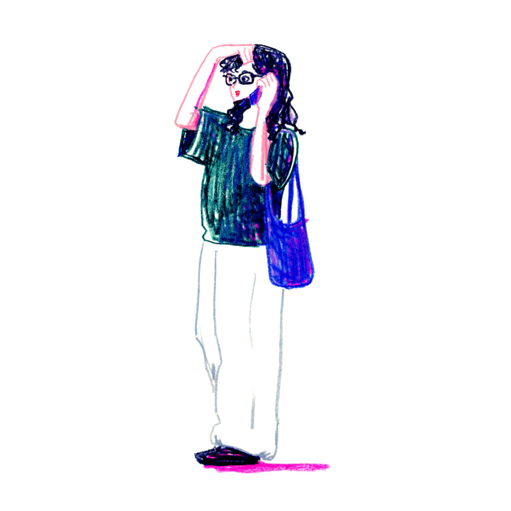 イラストレーター トモマツユキ｜Looking at People｜アナログイラスト