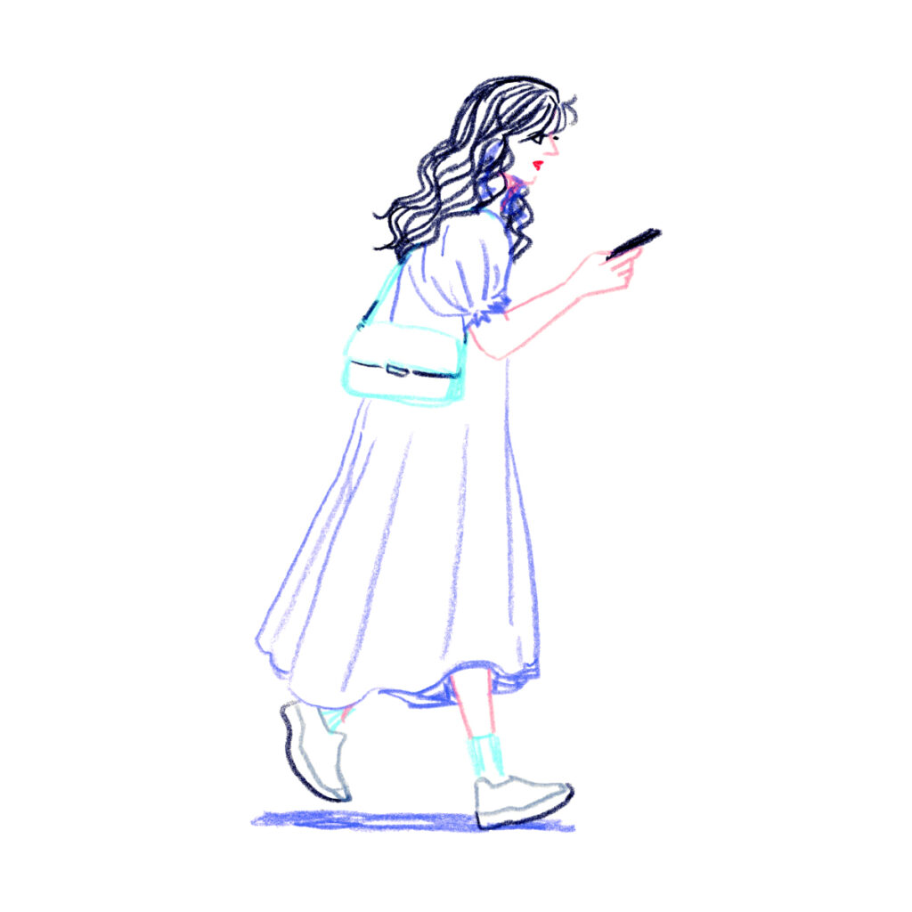 イラストレーター トモマツユキ｜Looking at People｜アナログイラスト