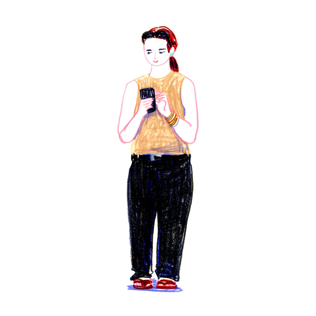 イラストレーター トモマツユキ｜Looking at People｜アナログイラスト