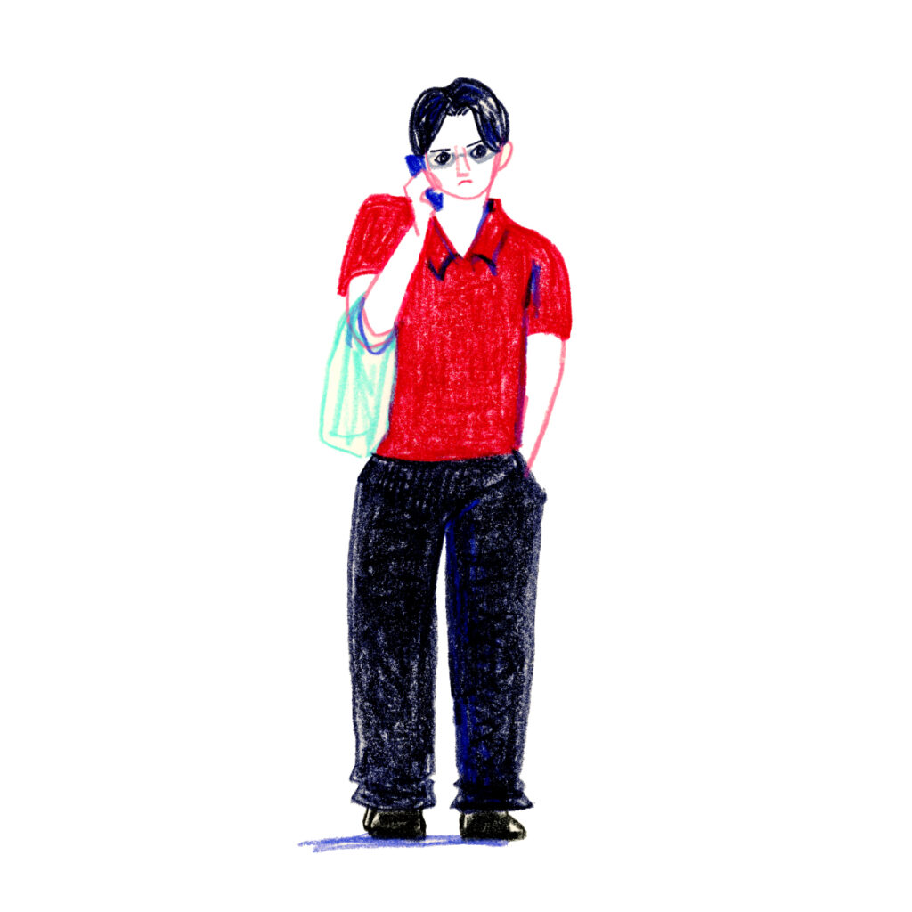 イラストレーター トモマツユキ｜Looking at People｜アナログイラスト