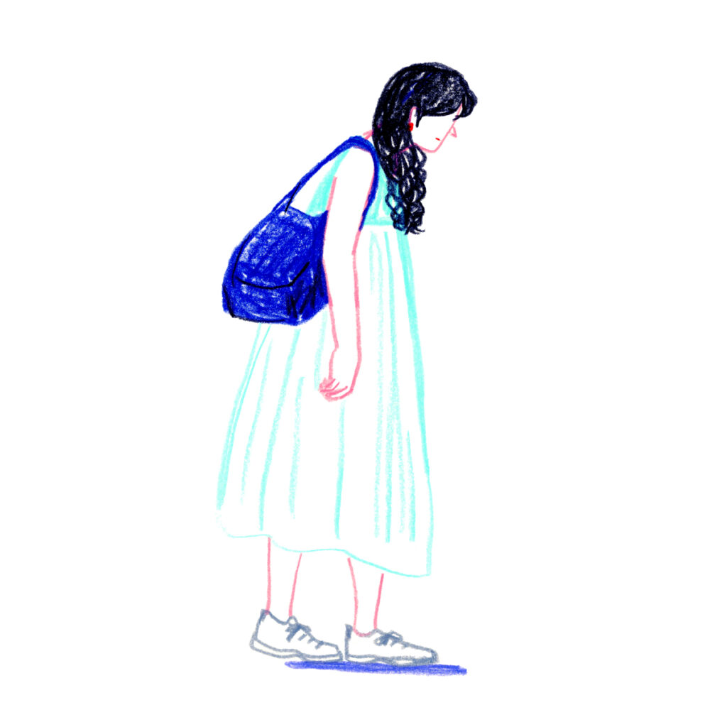 イラストレーター トモマツユキ｜Looking at People｜アナログイラスト