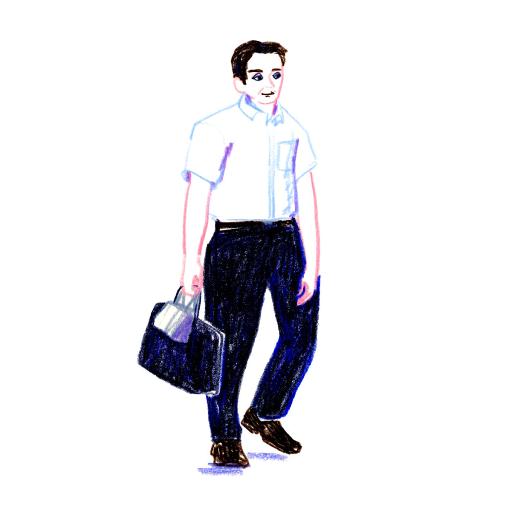 イラストレーター トモマツユキ｜Looking at People｜アナログイラスト