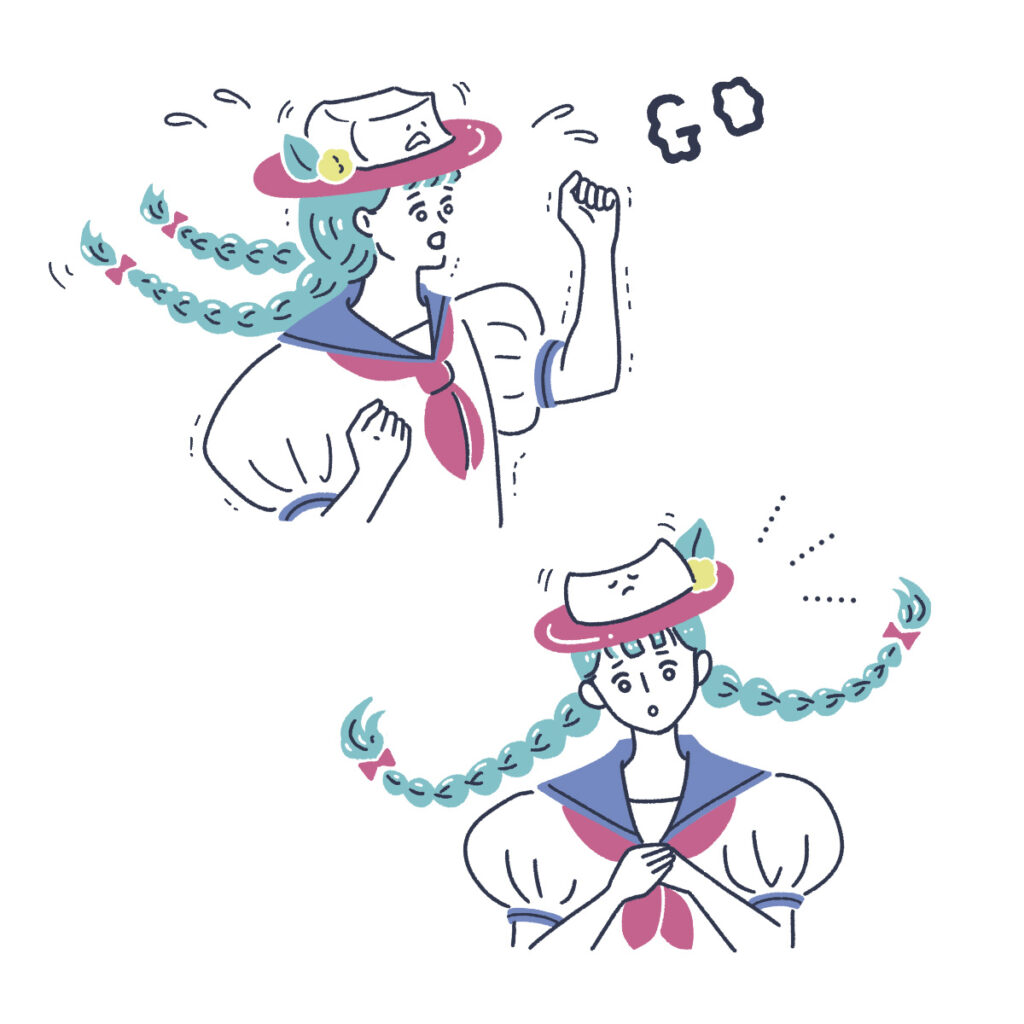 リクルート『24年発行 進学マガジン』4月号P.34- 41「受験メンタルの整え方」記事内のイラスト｜トモマツユキ｜WORKS