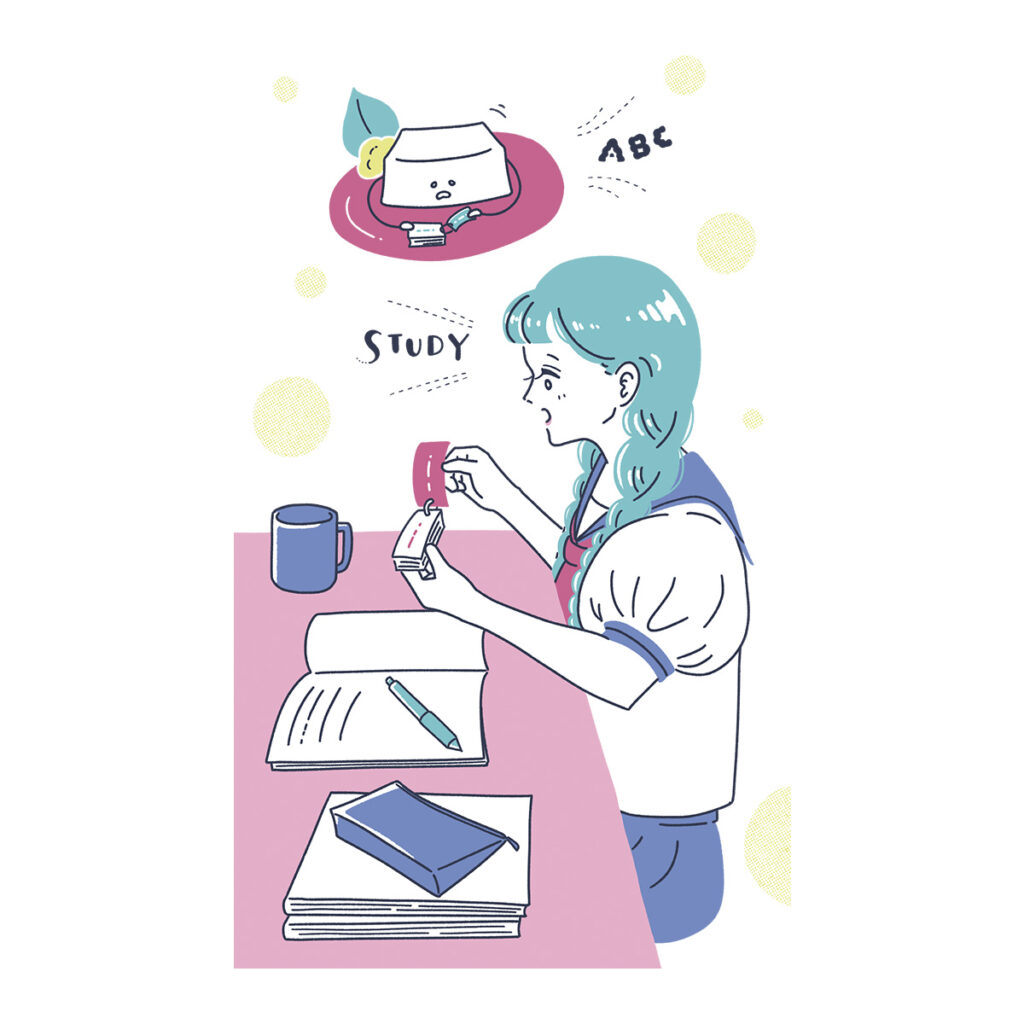 リクルート『24年発行 進学マガジン』4月号P.34- 41「受験メンタルの整え方」記事内のイラスト｜トモマツユキ｜WORKS