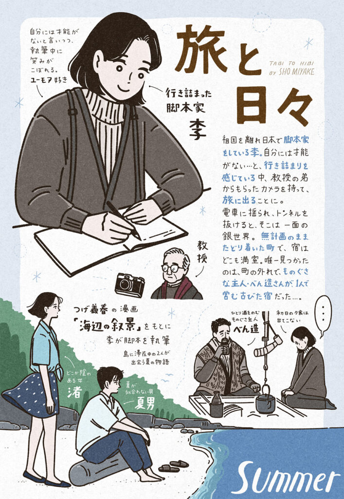 映画『旅と日々』イラストコラム｜トモマツユキ｜WORKS