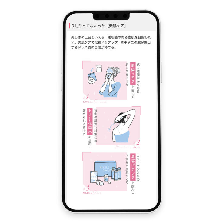 ゼクシィ アプリ「卒花が式直前にやってよかった！美嫁になるセルフケアReport」